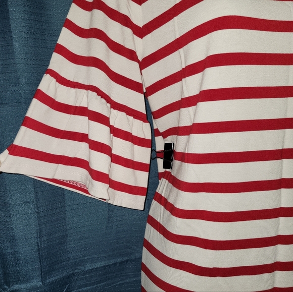 (3/$25) Talbots Red White Striped Top - Picture 4 of 5